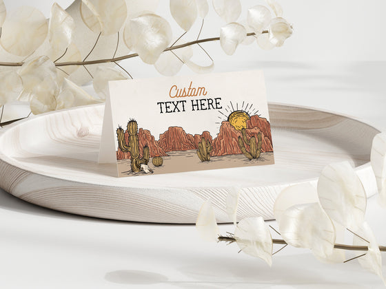 Wild West Place Cards Printable Template, cowboy baby shower rodeo birthday party for boy, instant download guest name buffet food label