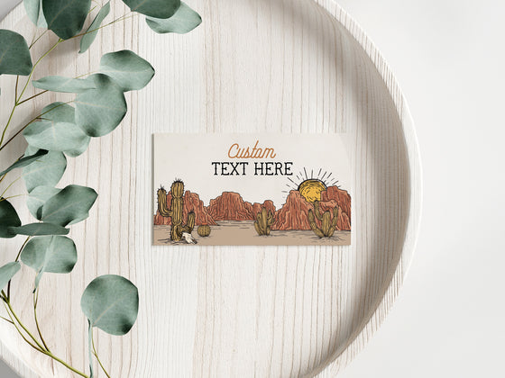 Wild West Place Cards Printable Template, cowboy baby shower rodeo birthday party for boy, instant download guest name buffet food label
