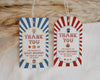 Circus Baby Shower Favor Tags Printable Template, gender neutral carnival baby shower for boy, instant download thank you tag circus animals