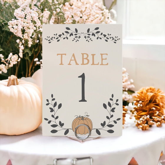 Little Pumpkin Table Numbers Printable Template, Fall baby Shower, thanksgiving table number decor INSTANT DOWNLOAD, Autumn baby shower