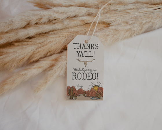 Wild West Baby Shower Circle Favor Tag Printable Template, western rodeo baby shower for boy instant download thank you tag cowboy theme