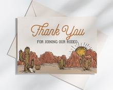  Wild West Thank You Card Printable Template, birthday party or baby shower, western rodeo party for boy, instant download southwester Texas