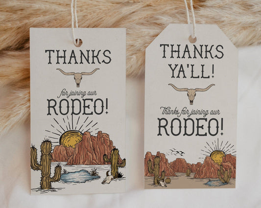 Wild West Birthday Party Favor Tags Printable Template, western rodeo birthday party for boy instant download thank you tag cowboy theme