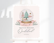  Pastel Pink Nutcracker First Birthday Welcome Sign Template, instant download christmas winter onederland birthday party for girl sugar plum