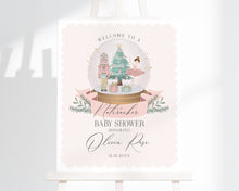  Pastel Pink Nutcracker Baby Shower Welcome Sign Template, instant download christmas winter wonderland baby shower for girl sugar plum fairy