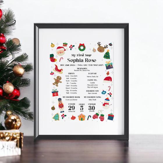 Oh What Fun it is to be One First Year Milestone Sign Instant Download, winter 1st birthday gender neutral December birthday party for boy