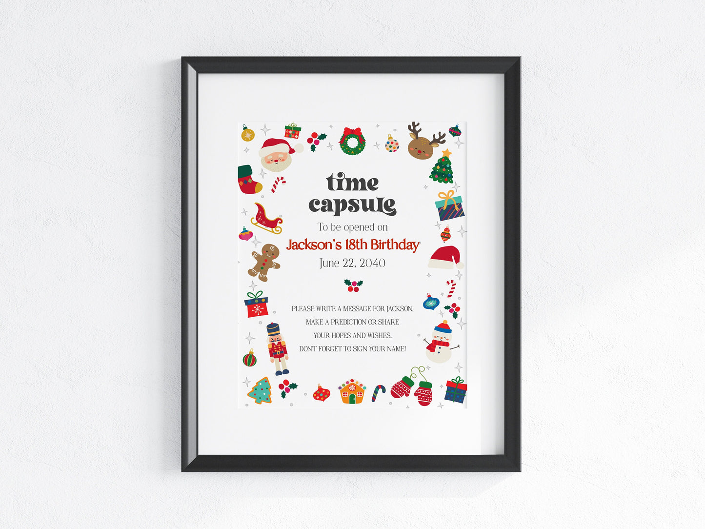 Oh What Fun it is to be One Birthday Time Capsule Printable Template, Gender Neutral Birthday, Winter 1st Birthday for boy Winter onederland