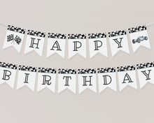  Blue Race Car Happy Birthday Banner Printable Template, Race on Over Birthday for Boy, Growing Up TWO Fast, Our Little Racer is a Fast ONE