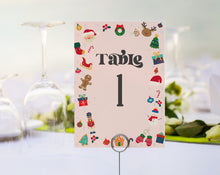  Pink Oh What Fun Christmas Table Number Printable Template, Pink Christmas baby shower, girl winter 1st birthday instant download