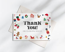  Oh What Fun it is to be One Thank You Card Printable, instant download Christmas winter 1st birthday gender neutral birthday or baby shower