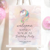 Magical Unicorn Birthday Party Welcome Sign Printable Template, unicorn birthday party decorations, rainbow birthday party for girl,