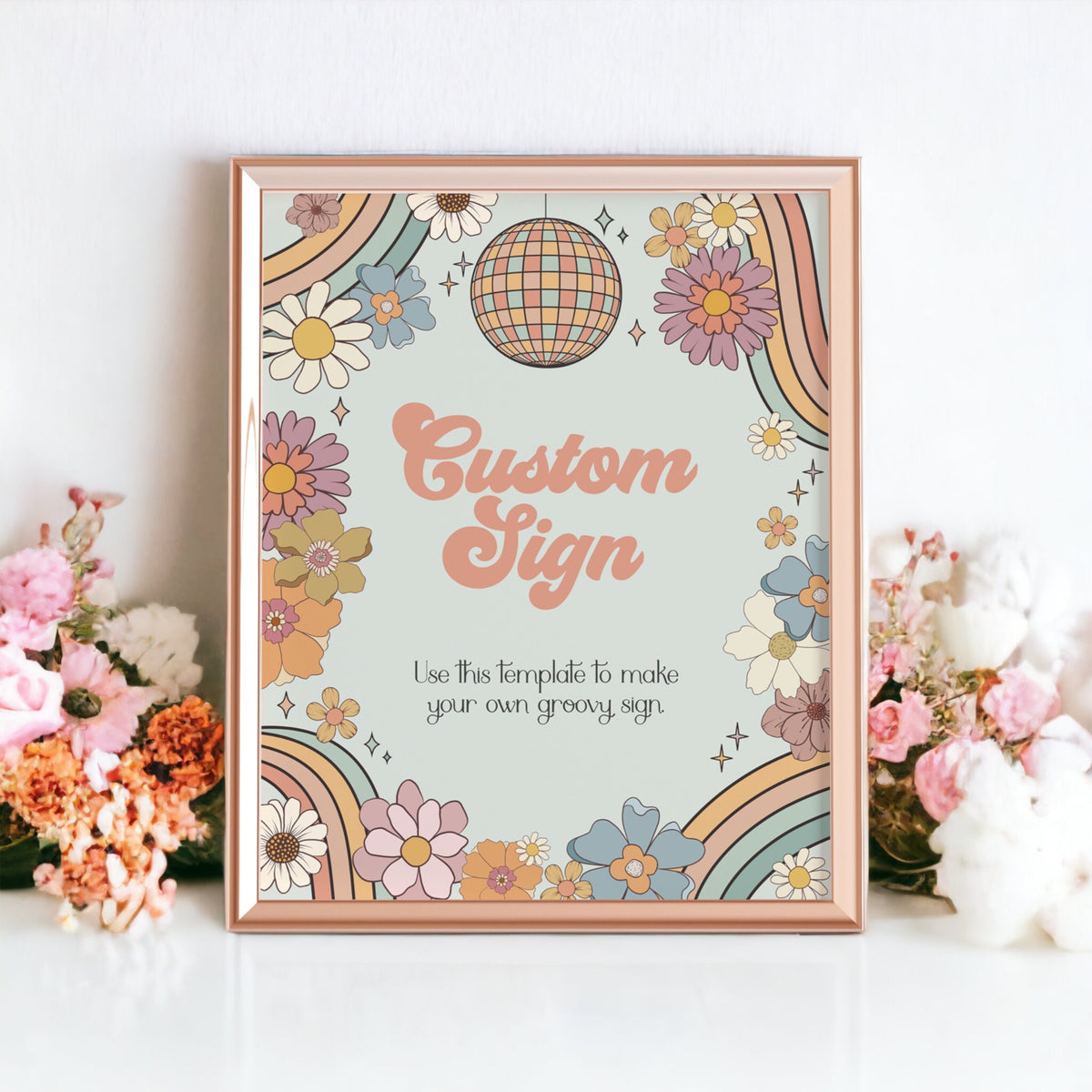 Groovy Floral Custom Sign Printable Template – Wilde Peach Party