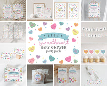  Little Sweetheart Candy Baby Shower Bundle Printable, instant download February girl baby shower, Valentine baby shower for winter party