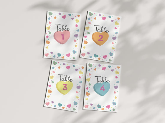 Little Sweetheart Candy Table Number Cards Printable Template for Baby Shower or Birthday Party, instant download February valentine banquet