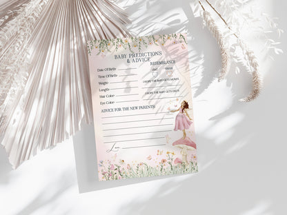 Fairy Advice for Baby Cards Instant Download, enchanted garden fairytale girl baby shower magical fairy tea party boho woodland fairy forest