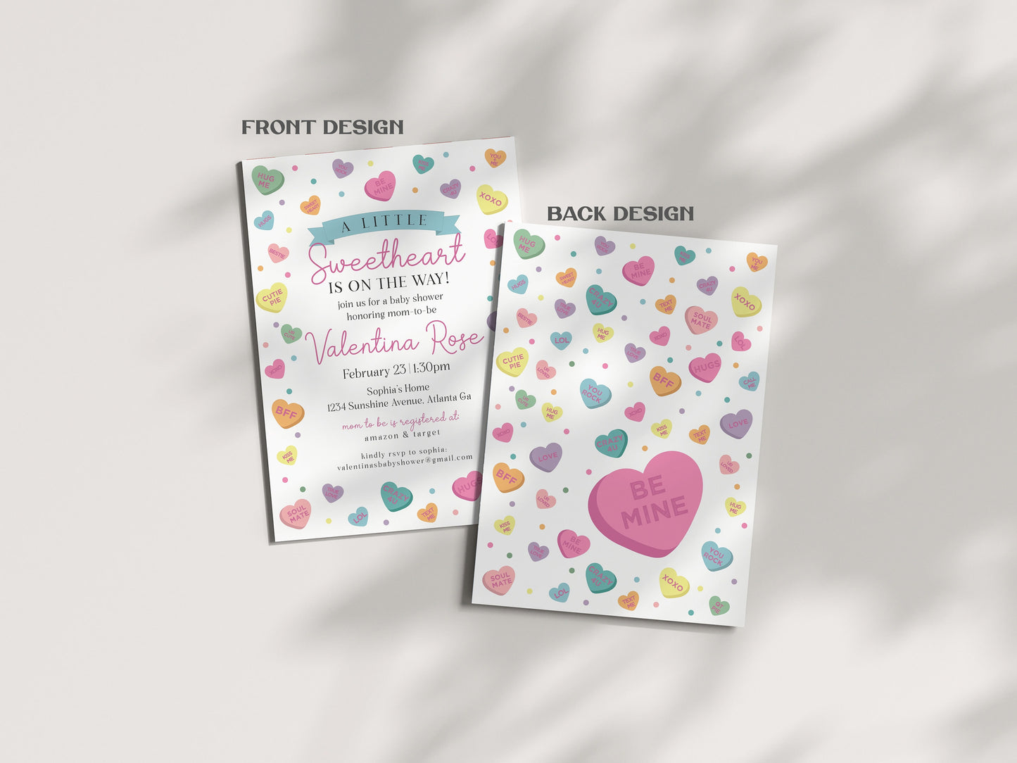 Little Sweetheart Candy Baby Shower Invitation Bundle Instant Download, February winter baby shower for girl, Little valentine baby shower