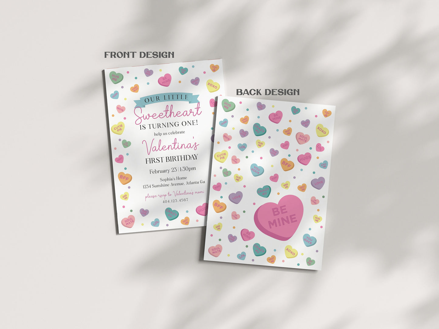 Little Sweetheart Candy Birthday Invitation Bundle Instant Download, February winter birthday party for girl, Little valentine birthday