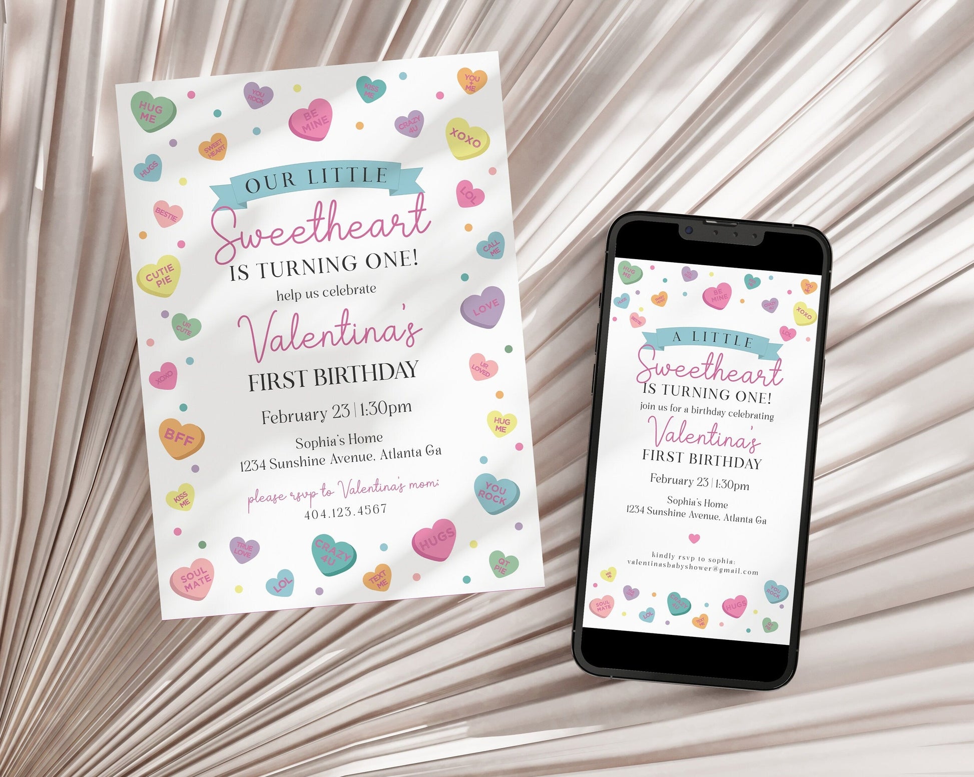 Little Sweetheart Candy Birthday Invitation Bundle Instant Download, February winter birthday party for girl, Little valentine birthday