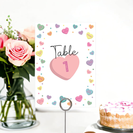 Little Sweetheart Candy Table Number Cards Printable Template for Baby Shower or Birthday Party, instant download February valentine banquet