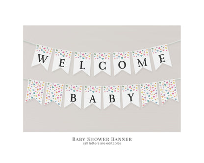 Little Sweetheart Candy Baby Shower Banner Printable Template, winter February baby shower Pennant, Valentines Day banner baby shower banner