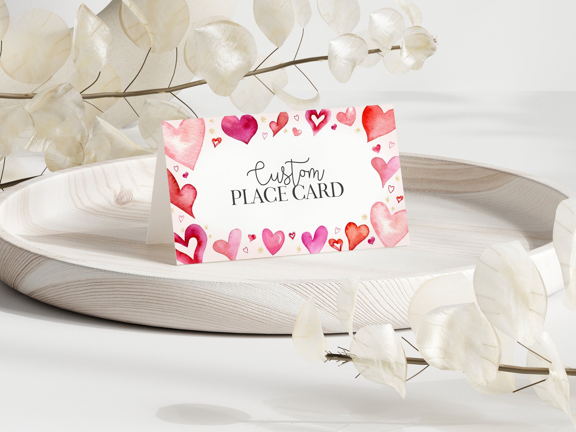 Little Sweetheart Place Cards Printable for Girl Baby Shower or Birthday Party Printable Template, heart theme February valentines party