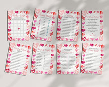 Little Sweetheart Baby Shower Games Bundle, instant download February winter baby shower for girl, little valentine heart theme baby shower