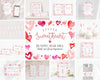 Little Sweetheart Baby Shower Games Bundle, instant download February winter baby shower for girl, little valentine heart theme baby shower