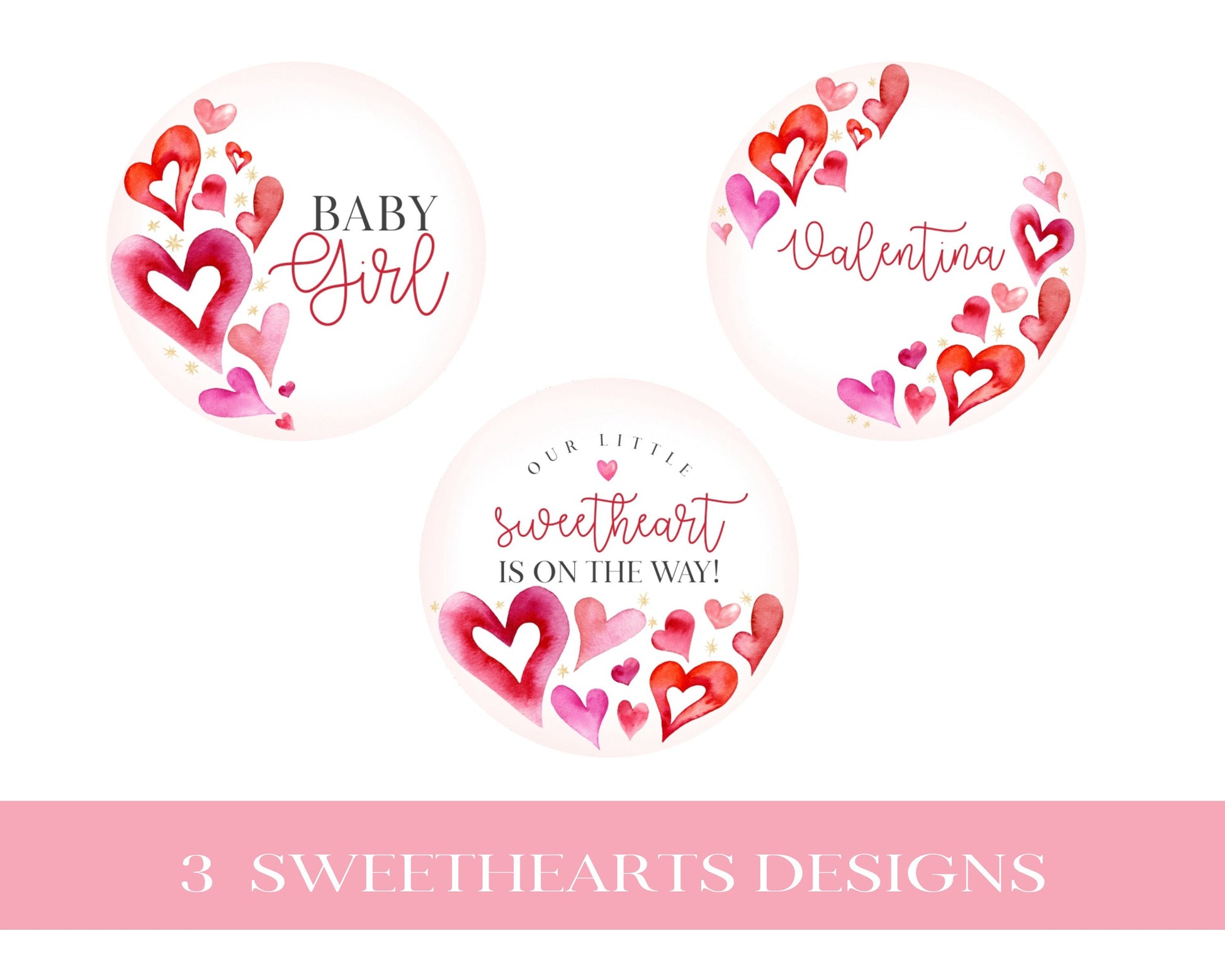 A Little Sweetheart Cupcake Toppers Printable, February winter baby shower for girl, Little Valentines Day Heart Theme Baby Shower