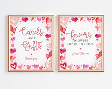  A Little Sweetheart Cards & Gifts Sign and Favors Sign Instant Download, February winter birthday or baby shower girl Valentine heart theme