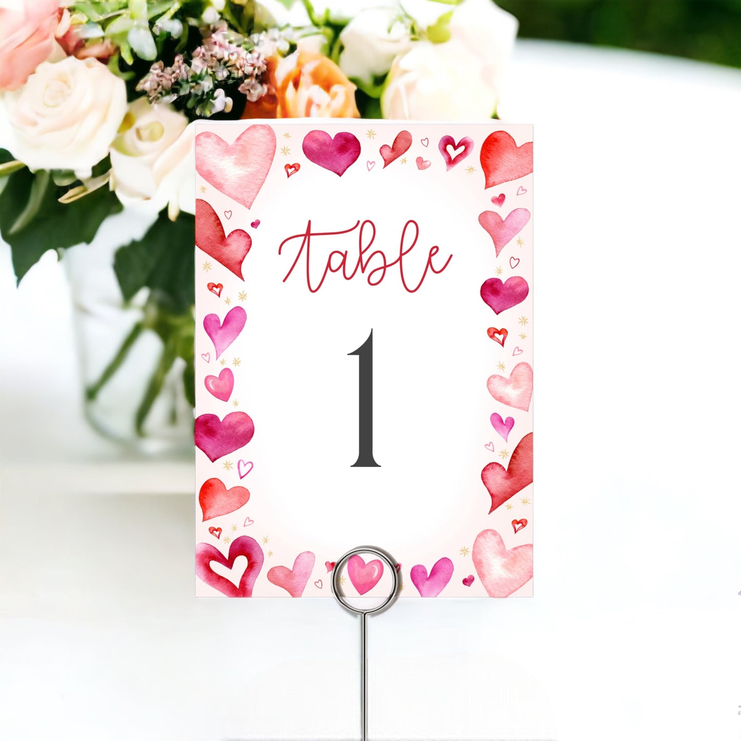 A Little Sweetheart Banquet Table Number Cards Printable Template for Baby Shower or Birthday Party, instant download February valentine