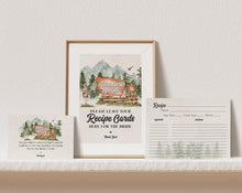  National Park recipe card template for bridal shower, woodland cabin bridal shower, Wilderness adventure awaits bridal shower,\ nature park