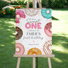 Donut Sprinkles 1st Birthday Welcome Sign Template, Sweet One Donut 1st Birthday for Girl, Sweet Celebration Sprinkled With Love Birthday