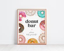  Donut Sprinkles Donut Bar Sign Printable Party Decor, Sprinkled Donuts and Diapers Baby Sprinkle Two Sweet One Birthday for Girl Baby Shower