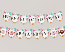  Donut Sprinkles Baby Shower Banner Printable Template, Donuts and Diapers Baby Sprinkle for Girl, Sweet Celebration Sprinkled with Love