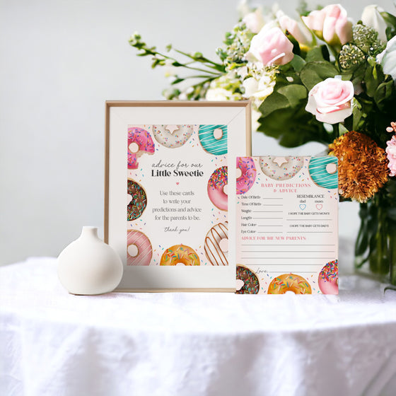 Donut Sprinkles Advice for Baby Cards Instant Download