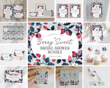  Mint Strawberry Bridal Shower Printable Bundle, love is Berry sweet bridal shower for spring or summer wedding decor, instant download