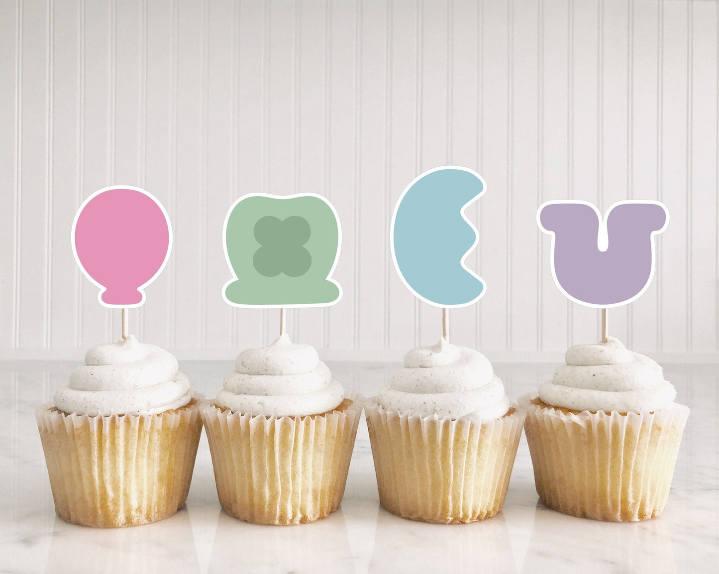 Lucky Shamrock Cupcake Toppers for Birthday or Baby Shower Printable, instant download March Lucky One 1st Birthday for girl, Irish Birthday