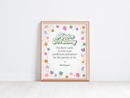 Lucky Shamrock St Patricks Advice for Baby Cards Printable Template, instant download March baby shower for girl, Irish Baby Shower