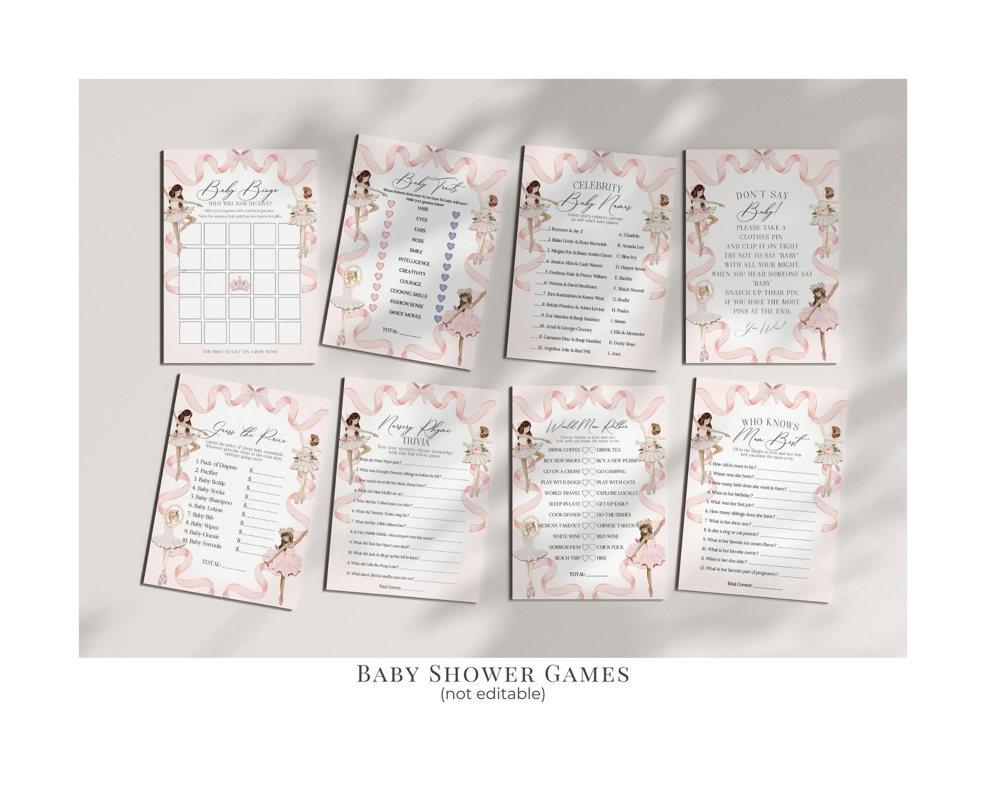 A Little Ballerina Baby Shower Bundle Printable Template, Tutu Excited instant download Flutter and Twirl Ballet Baby Shower for Girl