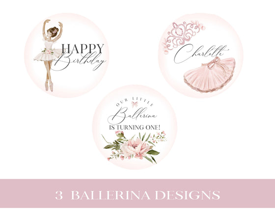 Little Ballerina Cupcake Toppers Printable for Ballet Birthday Party for Girl, instant download Dance and Twirl Tutu Excited Pink Ballerina