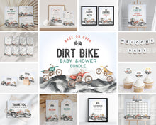  Dirt Bike Baby Shower Bundle Printable Template, Race on over baby shower for boy, motor bike racing theme for motor bike Off-road shower