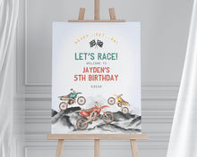  Dirt Bike Birthday Welcome Sign Any Age Printable Template, Race on Over Little racer birthday for boy, motor bike racing theme offroad bday