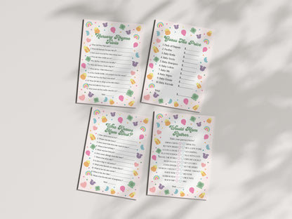 Lucky Shamrock St Patricks Baby Shower Games Bundle, instant download March baby shower for girl, Irish Luck Baby Shower Decor