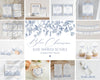 Blue Chinoiserie Baby Shower Printable Bundle, Blue Baby in Bloom Elegant baby shower for spring, Toile Invitations for French Baby Shower