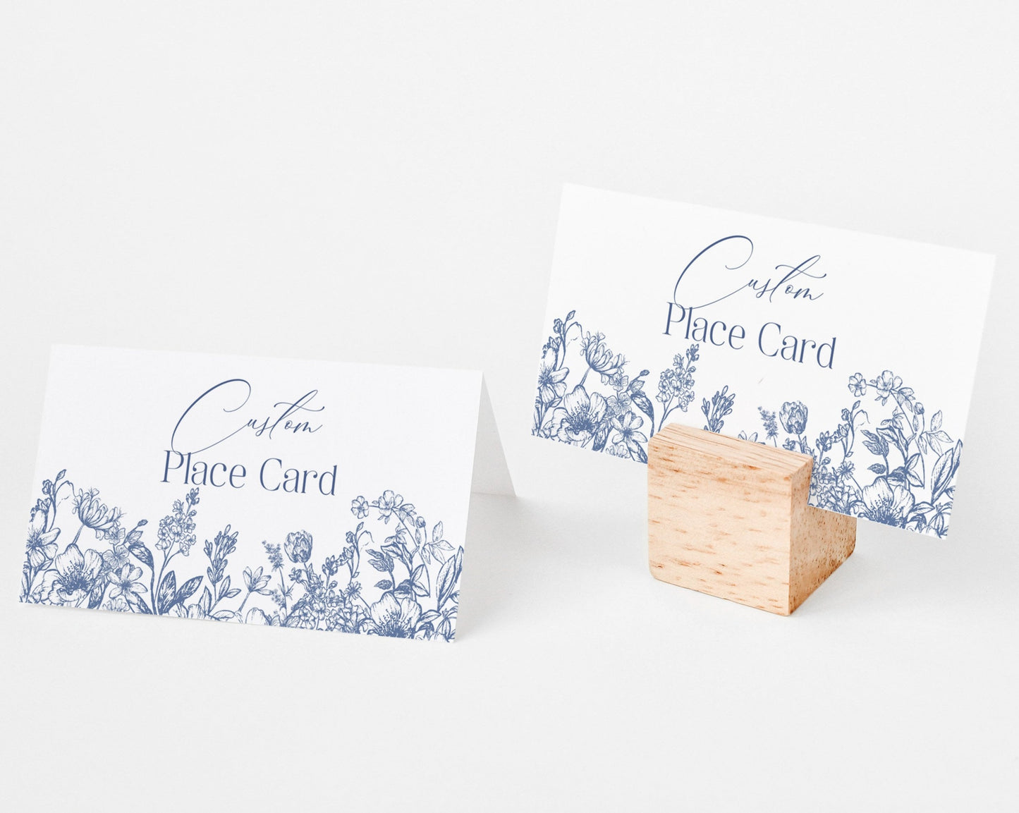 Blue Chinoiserie Place Cards for Baby Shower or Birthday Printable Template, Blue Baby in Bloom Spring Shower Something Blue Before I Do