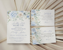 Blue Floral Bridal Shower Invitation Bundle Printable Template, Something Blue Before I Do spring bridal shower Light Blue Hydrangea Flowers