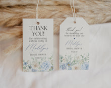  Blue Floral Bridal Shower Favor Tags Printable Template, Something Blue Before I Do spring bridal shower Light Blue Hydrangea Flowers