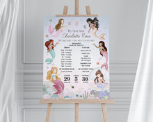  Mermaid My First Year Milestone Sign Template, enchanted under the sea birthday party for girl, pastel magical mermaid oneder the sea party