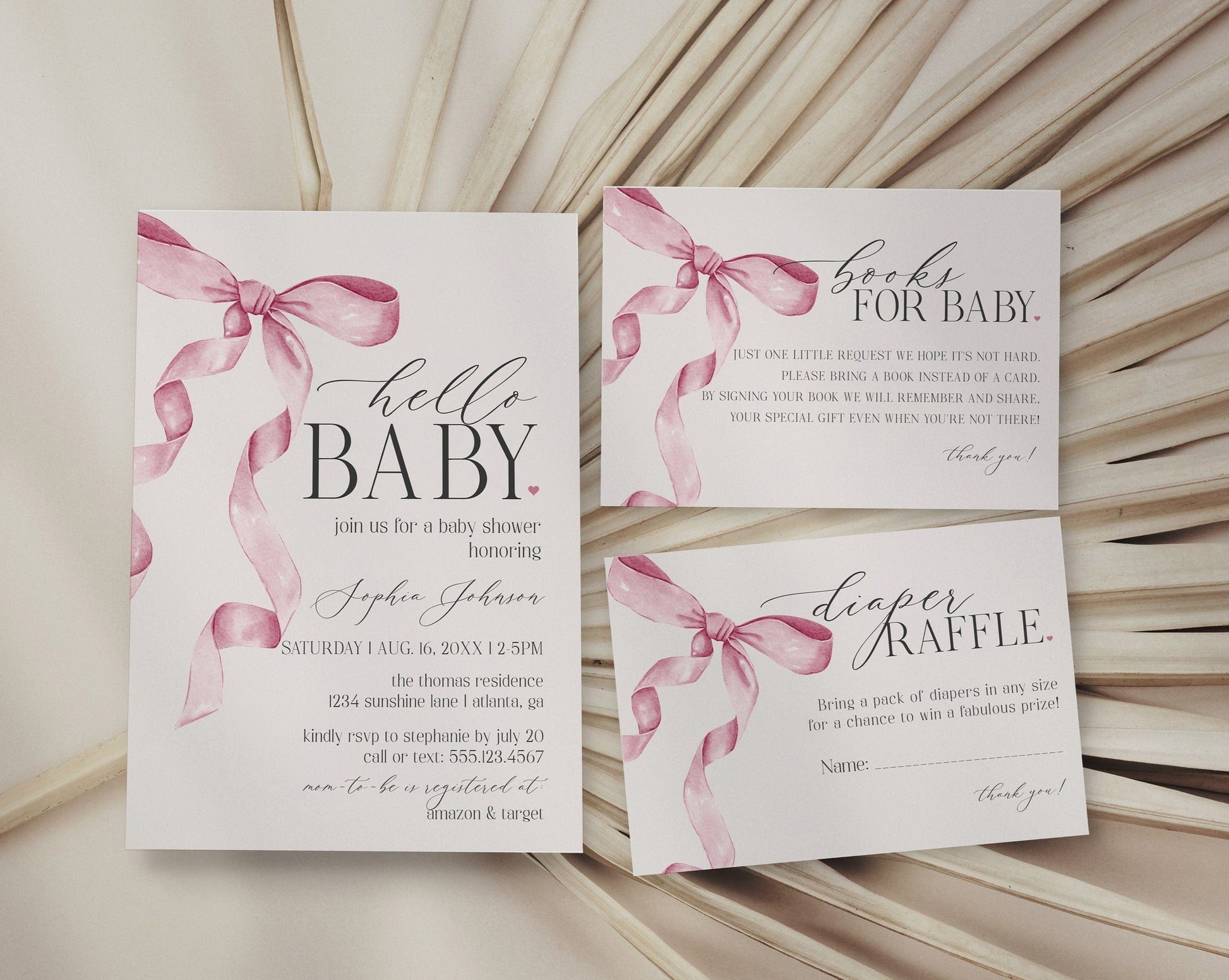 pink-bow-baby-shower-invitation-printable-template-wilde-peach-party for Diaper Invitation Template Free Printable Pink Bow Baby Shower Invitation Printable Template – Wilde Peach Party for Diaper Invitation Template Free Printable